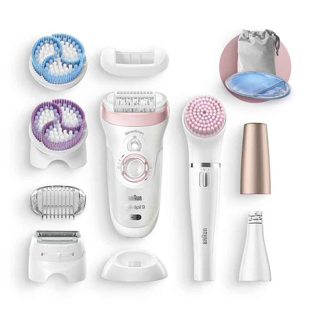 Braun Silk-épil 9 9/975 Beauty Set SensoSmart, Hair Removal, Epilator for  Women, Hair Remover