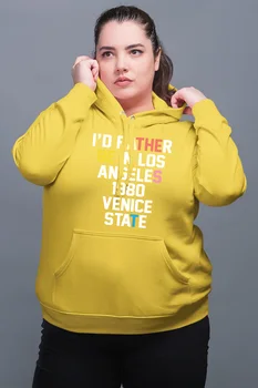 

Angemiel Wear İ Would Rather Los Angeles Yellow Women 'S Hooded Sweatshirt