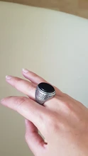 Wholesale Retro Jewelry Stone Rings For Men Titanium Steel Inlaid Three Colors Onyx Ring