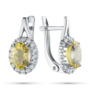 

Silver earrings with citrine and cubic zirconia 203282-007-0019