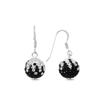 

KUTAYDAN Zircon Cubic Zirconia Dangle Ball Earrings 925 Sterling Silver