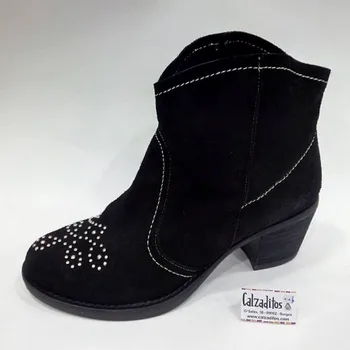 

Heel ankle boots for women in split Black, B.D.A.