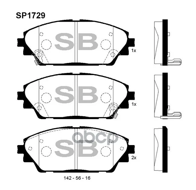 Колодки Тормозные Mazda 3 13- Передние Sangsin Brake Sp1729 Sangsin brake арт. SP1729