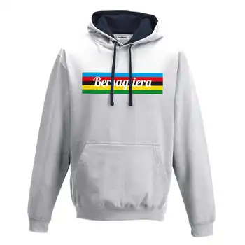 

Hood Sweatshirt Bico Cycling Italia Ride The Bersagliera Film Trash Years 80 S white-navy