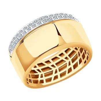 

Sokolov gold ring with diamonds, fashion jewelry, 585, women's male