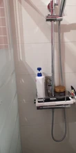 Estante de almacenamiento de baño, Estante de ducha, Estante de bandeja de champú, Perforación libre de una sola capa, Estante de almacenamiento de barra de cabezal de ducha de elevación de baño, Estante De Baño