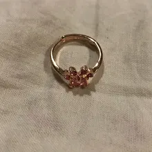 Anillo ajustable con apertura de anillos de Color dorado para mujer, con diseño de garra de gato y pata de oso, boda romántica, cristal Rosa CZ, regalos de amor, joyería