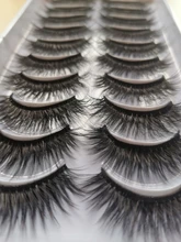 Pestañas 3D de visón, maquillaje, pestañas postizas largas naturales, extensión de pestañas llamativas, pestañas postizas hechas a mano, 10 pares