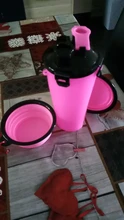 Dog 2 in 1 Bottle Pet Feeder Dog Water Bottle Collapsible Folding Bowl Travel Outdoor