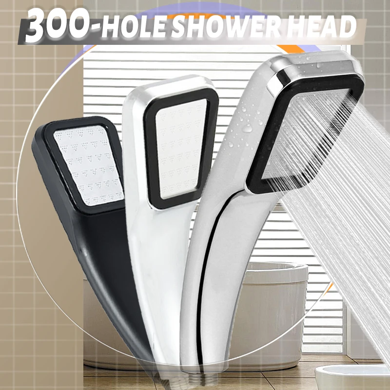 Water Saving Rainfall Shower Head 300 Holes High Pressure Aluminum Bathroom Accessory Spray Nozzle Shower Head
