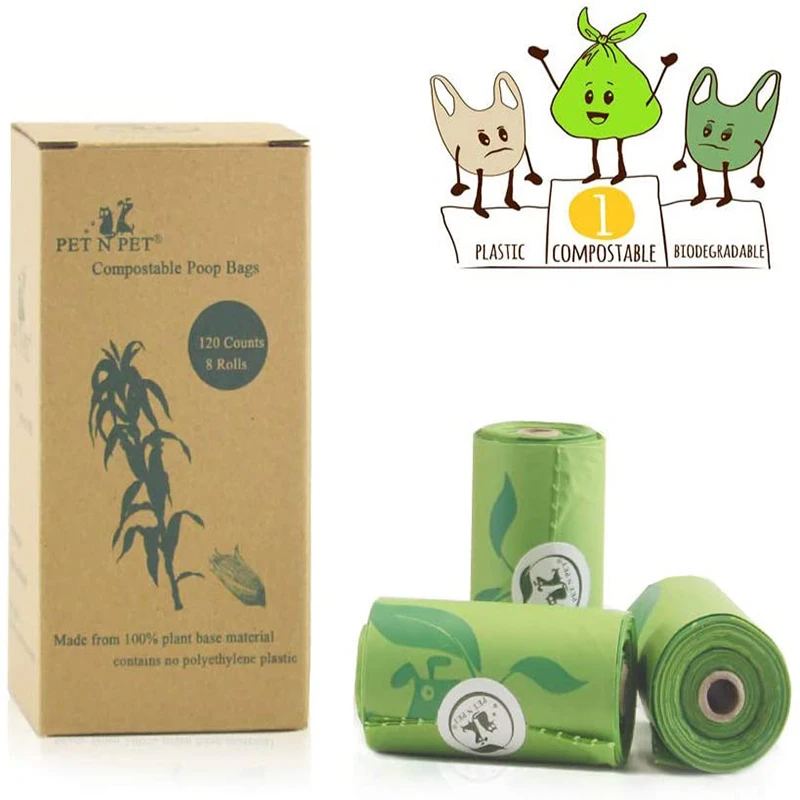 Pet N Pet Compostable Dog Poop Bags Biodegradable Dogs Poops Bag Dog Poop Bag Corn Litter