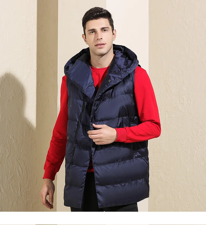 Мужской осенне-зимний хлопковый жилет с капюшоном, теплая хлопковая куртка, удлиненная отборная хлопковая одежда для мужчин, 9521 Cartelo, новинка