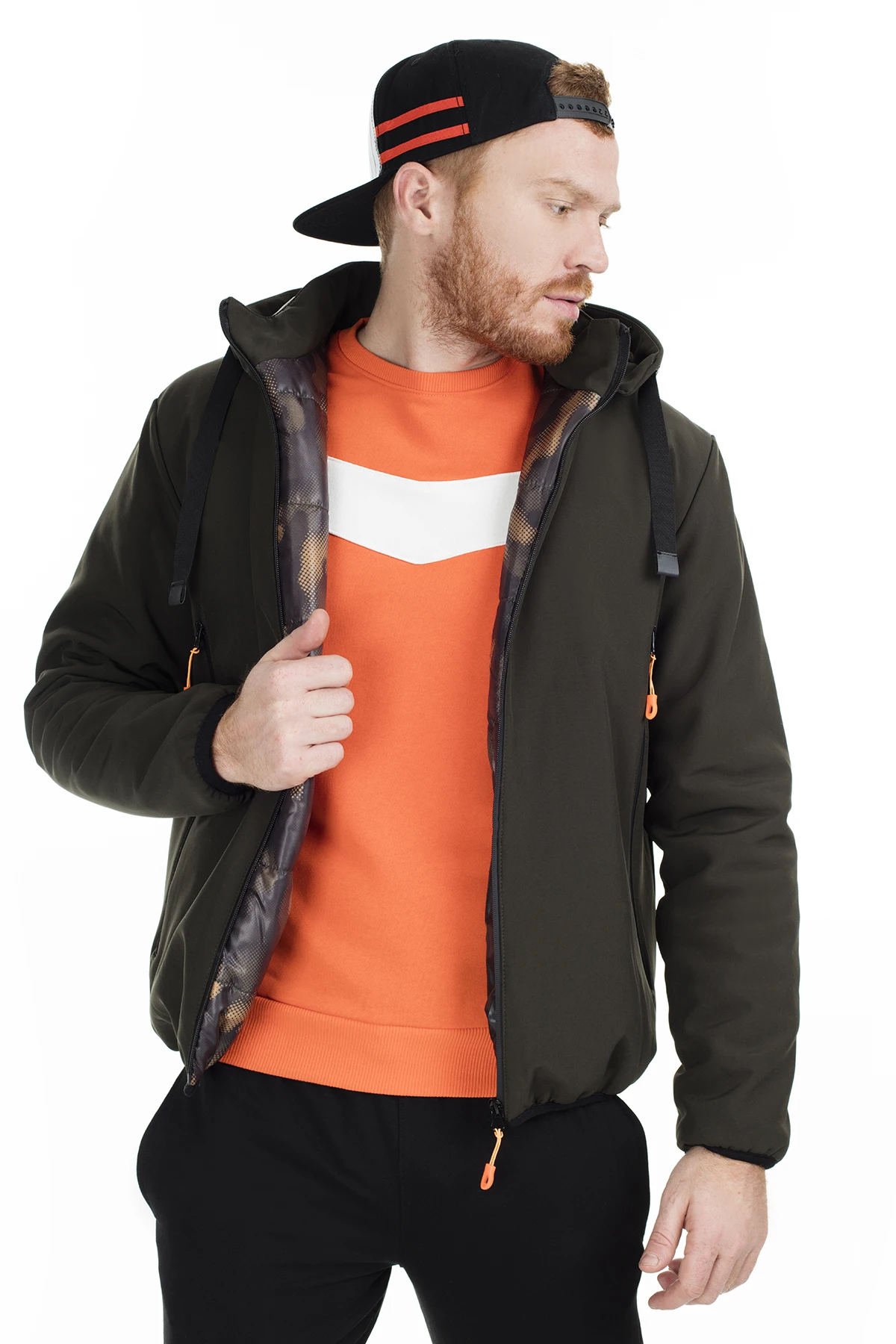 Оливковый Пике Slim Fit с капюшоном пальто мужские пальто 497DRACO20 - Цвет: Оливковый