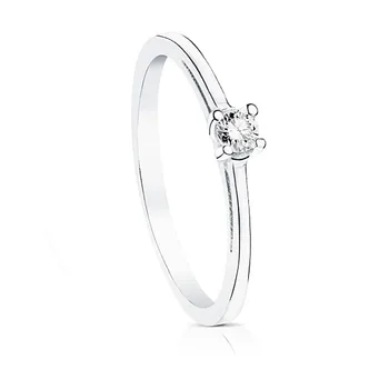 

Solitaire 18k white gold diamond bright 0.10ct ordered [AA7297]