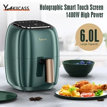 

YAXIICASS 6L Air fryer 1400W Digital LED air fryer Without Oil 360° Baking Oven For Home Cooking freidora de aire sin aceite