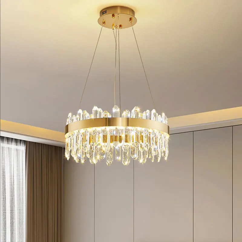 Crystal LED pendant lamp for living room dining bedroom home gold fashion modern decoration hanging chandelier lighting fixture