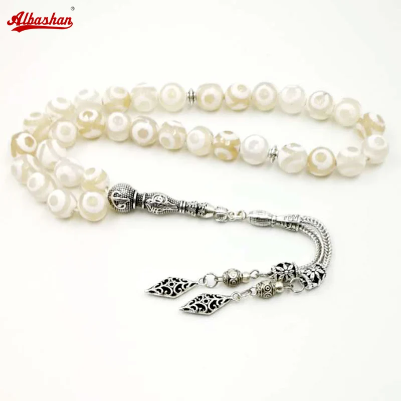 Натуральный агат Tasbih для глаз мусульманский молитвенный браслет misbaha бриллианты