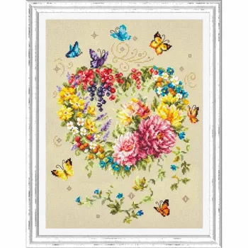 

100-143 embroidery kit wonderful needle 'heart tenderness '26x34 cm