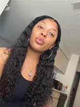 Miss-pelucas de cabello humano brasileño para mujeres negras, sin pegamento, ondas profundas rizadas, 13x4, con encaje Frontal, Frontal suizo, mojado y ondulado