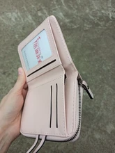 Monedero de cuero para damas, billetera con Clip para billetes, tarjetero