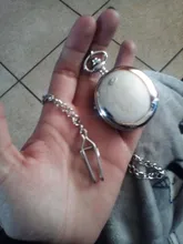 Reloj De bolsillo Retro De plata clásica para hombre, pulsera De mano De cuarzo pulido con cadena colgante, De bolsillo liso, regalo