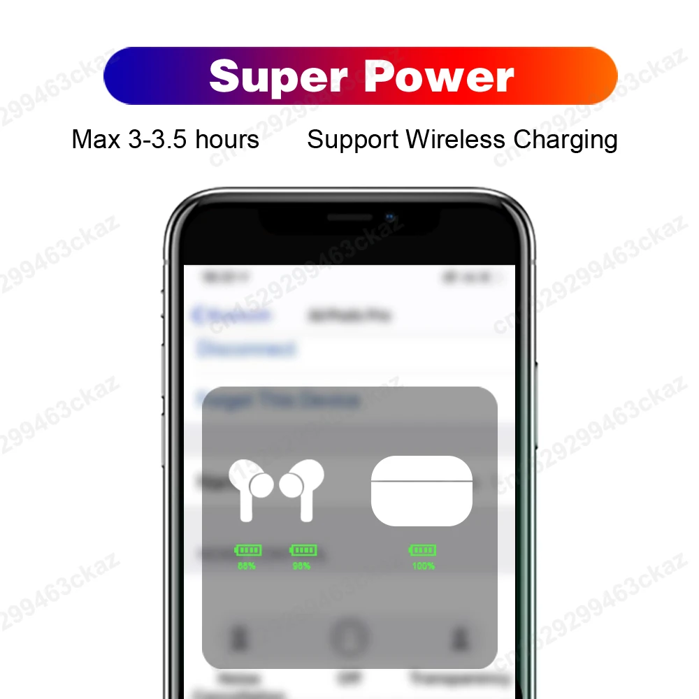 TWS Pro Белые/черные матовые беспроводные наушники Bluetooth с функцией изменения имени