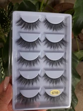 Pestañas postizas 3D de visón gruesas, 5 pares, maquillaje, pestañas llamativas, volumen Natural, suaves, g800