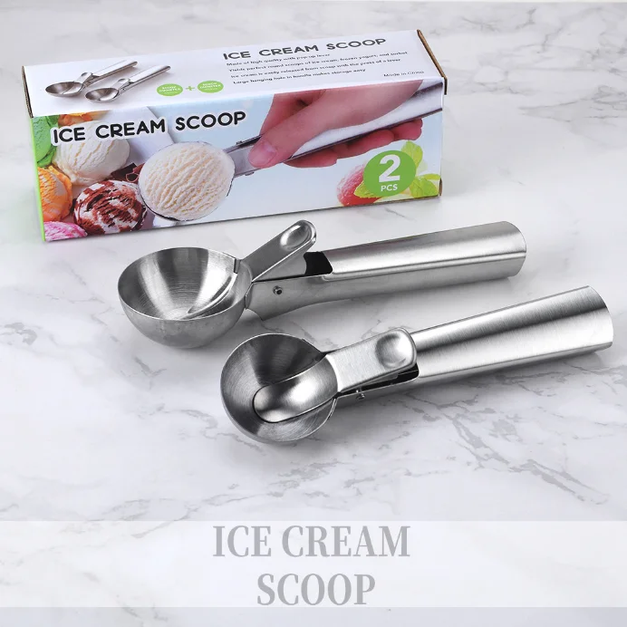 

Food Grade Stainless-Steel Ice-cream Scoop Set Ice Cream Tools Kitchen Tools and Gadgets Cool Summer Gelato Fruit Mashed Potato