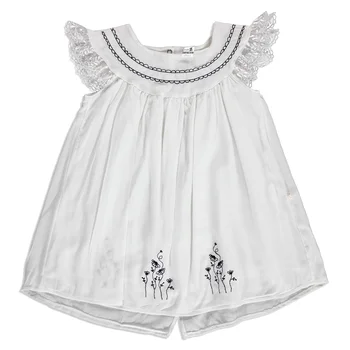 

ebebek BabyZ Summer Baby Girl Embroidered Detail Texture Short Sleeve Crew-Neck Dress