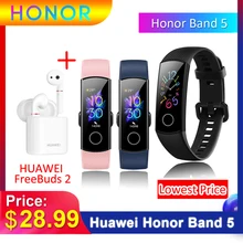 Huawei Honor Band 5 Смарт-браслет с huawei FreeBuds браслет шагомер сенсорный экран для плавания пульсометр для сна