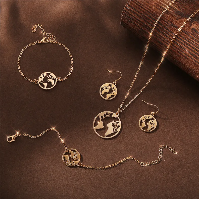 Fashion Gold Color Globe Earth World 