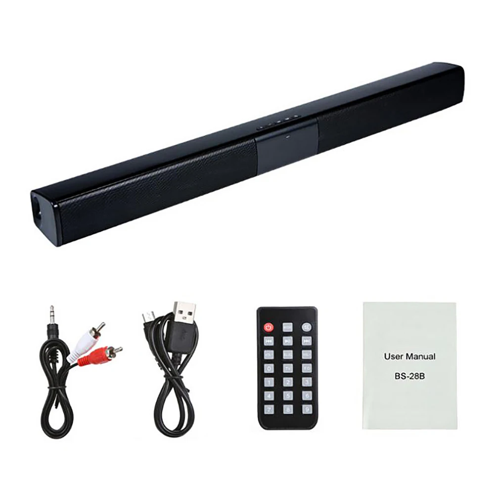 Черный BS-28B Sound Blaster Bluetooth динамик 20 Вт беспроводная карта длинный Стерео ТВ динамик цветная коробка упаковка стерео объемный звук