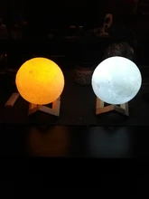 Night-Light Moon-Lamp Touch-Switch Bedroom-Decoration LED Birthday-Gift 3d-Print Rechargeable