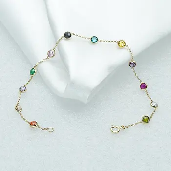 

Colorful Cubic Zirconia 14 Carat Gold Bracelet