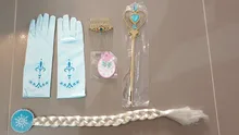 Disney-Conjunto de princesas de Frozen, Elsa, Anna, guantes corona, varita de corazón, conjunto de anillo y pendientes para niñas, regalo de cumpleaños y Navidad para fiesta, Juguetes