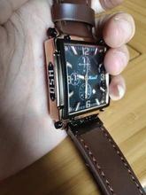 Reloj deportivo para hombre, cronógrafo de cuarzo, con Esfera Grande cuadrada de cuero, marca superior de lujo, a la moda, resistente al agua, nuevo, 2021