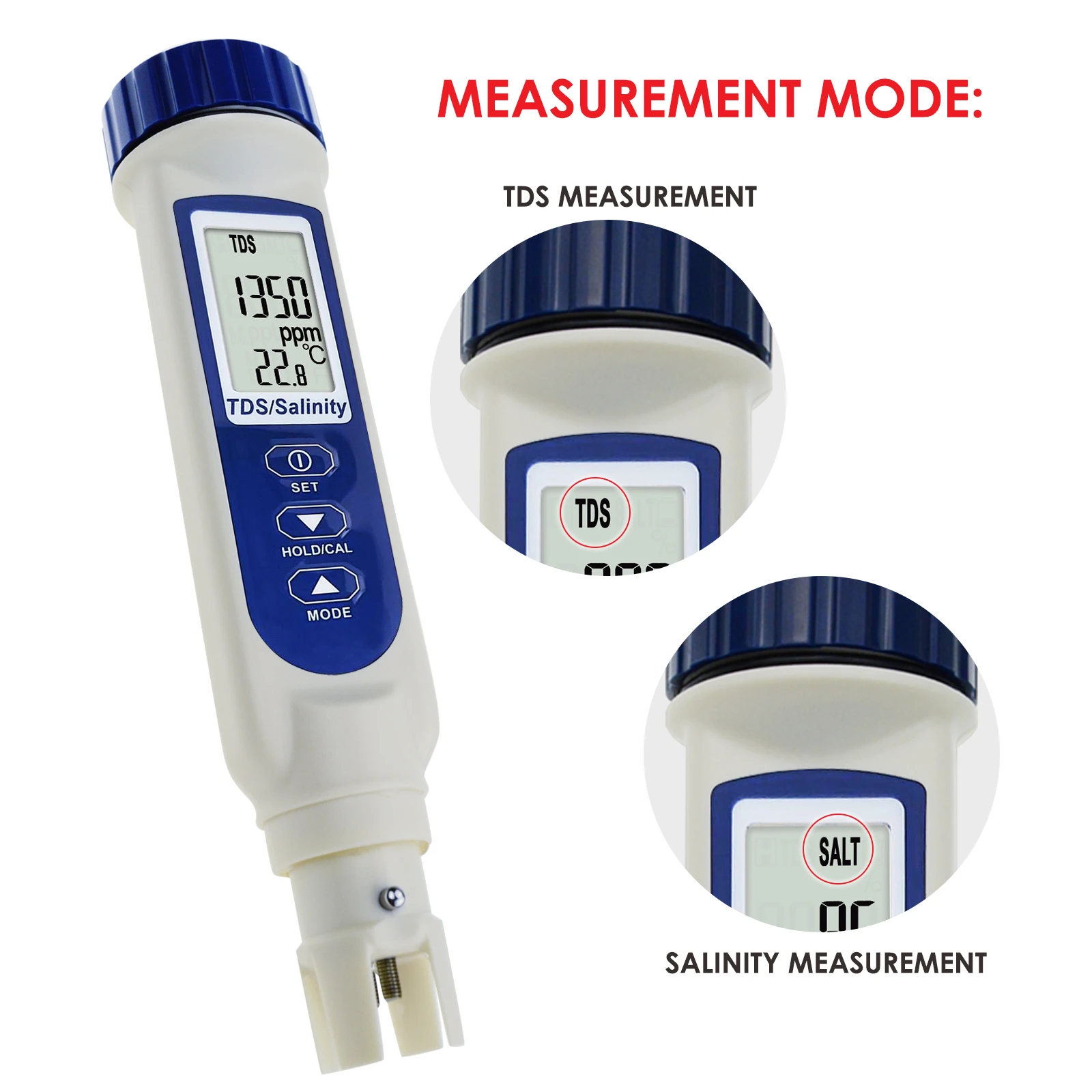 Pentype Tds Salinity Water Quality Tester Temperature Meter Saltiness