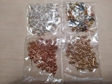 50 unids/lote 3/4/5mm 6 colores Pin finding studs arete pines básicos tapones conector para DIY joyería accesorios suministros