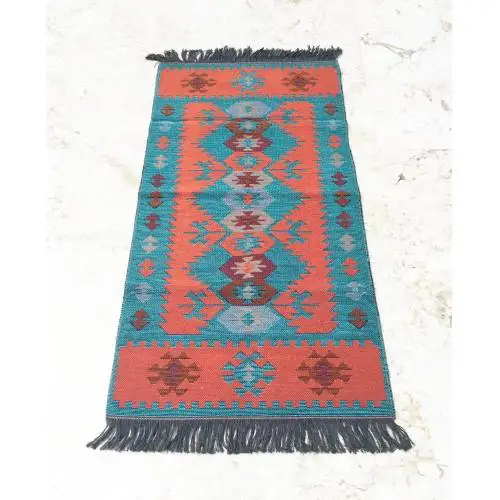 Turkish Kilim Rug Double Side Handmade Create Decorative Traditional Corners