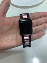 Correa de acero inoxidable para Apple Watch Series 6, 5, 4, 3, 2, 40mm, 44mm, 42mm, negro, adaptador para iWatch Band 4, 3, 38mm