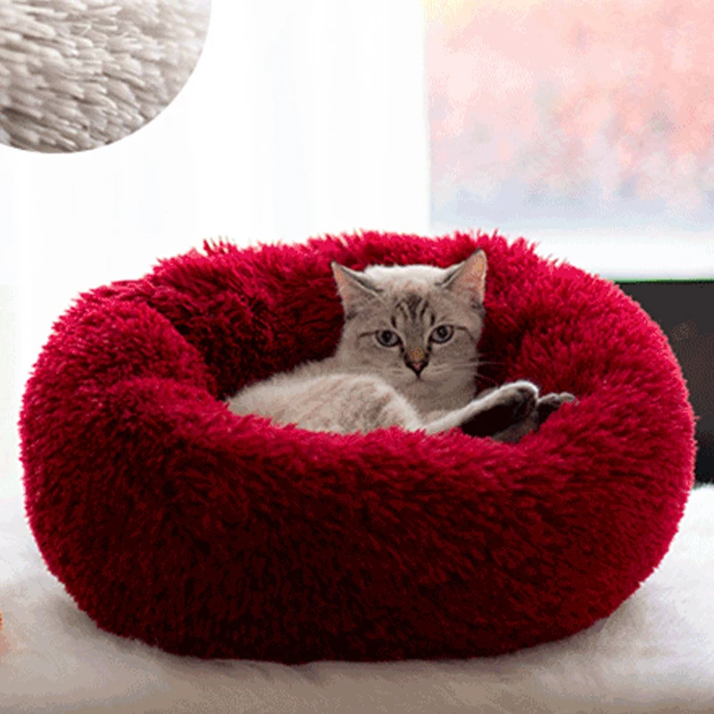 Мягкая теплая флисовая кровать для собаки, кошки, глубокого сна, коврик для питомца, щенка, кошки, дома, кровать, удобная, Успокаивающая, для кошки, Пончика, подушка, моющаяся, Sofa6 цветов, S-4XL