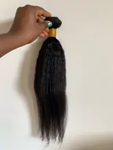 Rizado rizado mechones 100% mechones de cabello humano postizo mechones no Remy Yaki grueso de la armadura del pelo recto 3/4 Pc/lote manojos de pelo barato mechones