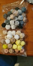 Joepada-Cuentas de silicona hexagonales para manualidades, accesorios de 14mm, para cadena de chupete de bebés y dentición, 30 unidades/lote