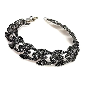 

Bracelet 925 sterling silver m stones marquesitas [AA9965]