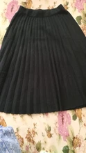 Knitted Skirt Pleated A-Line Midi Elegant Knee-Length Autumn Winter Korean Women High-Waist