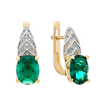 

Gold earrings with emeralds and diamonds sunlight sample 585