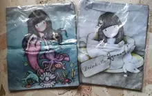 Bolso de diseñador para mujer, bolsa de hombro de lona duradera de alta calidad con estampado de dibujos animados, bolso escolar para chicas