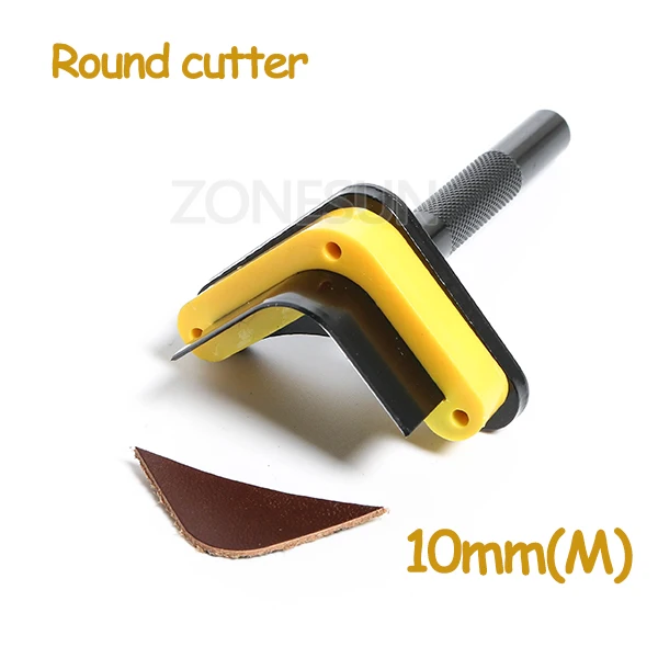 width 10mm ZONESUN DIY кожа обрезчик углов Наборы ручной пояс круглой огранки Удар ремня круглый Форма инструменты Угловой радиус 5/10/20 мм кожи филе - Цвет: width 10mm