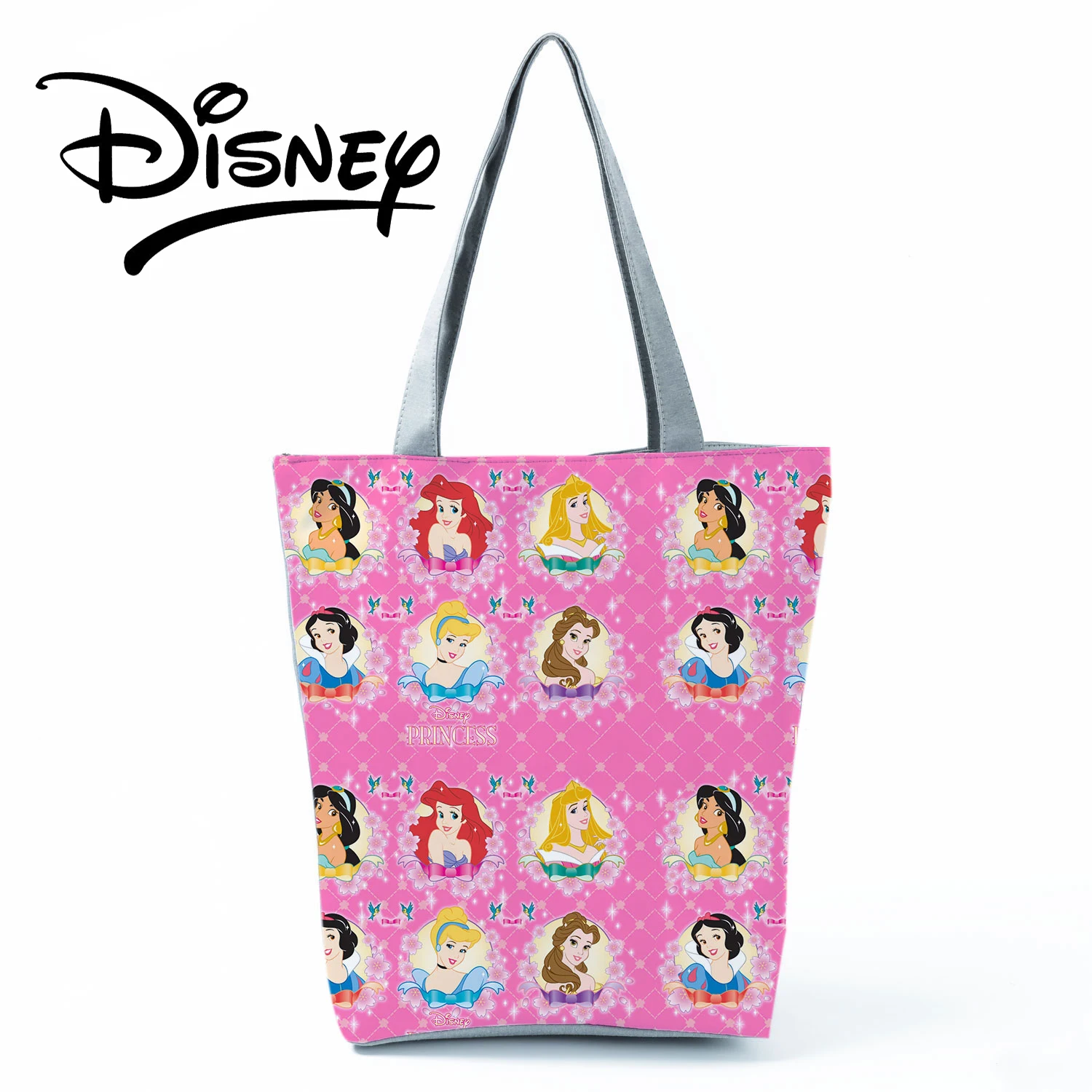 Disney Princess Printed Handbags Fashion Cartoon Shoulder Bag High Capacity Women Shopping Bag Lady Storage Bag Travel Beach Bag