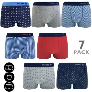 

Doublem, Pack 7 PCs Boxer shorts, cotton, with comfortable elastic for men, available in sizes M,L,XL,XXL